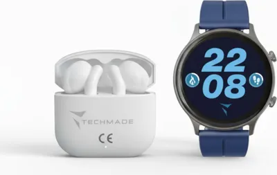 Dynamic 2 Smartwatch – Bundle mit Kopfhörern Dunkelblau Unisize Techmade