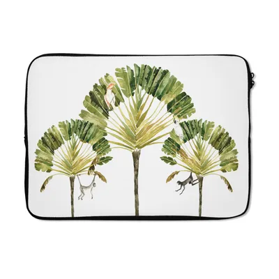 Produktbild von MuchoWow® Laptop Hülle 13 Zoll Dschungel - Kakadu - Baum Laptoptasche - Laptophülle - Sleeve - Rundumschutz