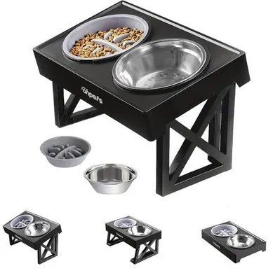 Productafbeelding van Ohpets® Voerbak Hond Verstelbaar Schuin - Anti Schrokbak - 44x26x22cm