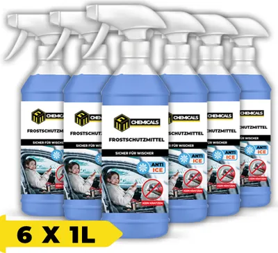 Produktbild von MRM CHEMICALS Scheiben-Entfroster Spray Auto 1L Sprühflasche Scheibenenteiser, Enteisen ohne Kratzen für Scheiben, Spiegel und Schlösser Bis -40° C x6