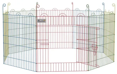 Zdjęcie produktu dla Modułowy kojec dla szczeniąt i małych zwierząt | Kolor: Wielokolorowy | Wymiary: 156 x 156 x 60 cm
