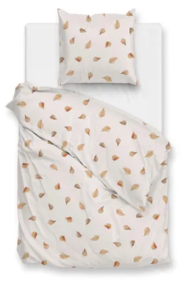 Productafbeelding van Zohome Aurelia dekbedovertrek - 135x200 cm – Katoensatijn – Hoogwaardige beddengoed met motief – Zacht – Ademend en huidvriendelijk – Inclusief kussensloop van 80x80 cm – Wit