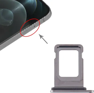 Produktbild von Dual SIM Karten Halter für Apple iPhone 12 Pro Max Grau Card Tray Ersatzteil Neu