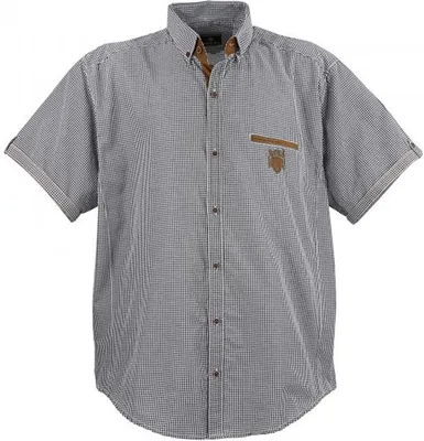 Produktbild von Übergrössen ! Schickes Kurzam-Hemd LAVECCHIA 1129 in Schwarz/Weiß 3XL
