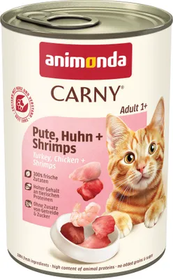 Produktbild von animonda Carny Katzen Nassfutter Pute Huhn Shrimps 6 x 400g getreidefrei ohne Zucker