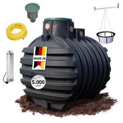 Productafbeelding van 4rain MONO ondergrondse regenwatertank-pakket 5000 L Tuin-Comfort, AI-gegenereerde afbeelding