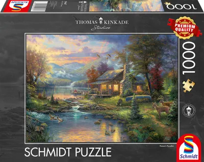 Produktbild von 1000 Teile Schmidt Spiele Puzzle Thomas Kinkade Im Naturparadies 59467