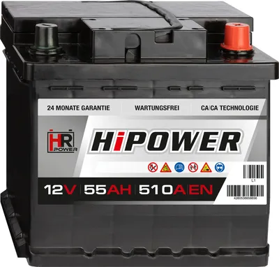 Produktbild von HR HiPower Autobatterie 12V 55Ah