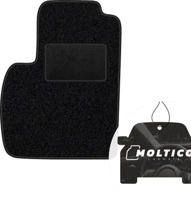 Produktbild von moto-MOLTICO Fahrer Fußmatte Auto Velours Fahrerseite Autoteppiche Schwarz Fahrermatte 1-teilig passend für Fiat Idea 2004-2012
