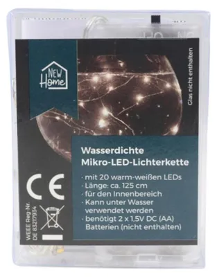 Image de Guirlande lumineuse à LED avec minuterie 20 micro-LEDs blanc chaud Chaîne lumineuse Deko 125cm