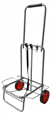 Immagine prodotto di Carrello da trasporto Relaxdays, pieghevole, maniglia imbottita, 2 ruote in gomma, cinghie di fissaggio, fino a 35 kg, piccolo carrello da trasporto, grigio
