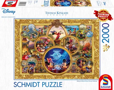 Image de Schmidt Spiele Schmidt Spiele 57371 Disney, Mickey & Minnie, Dream Collage II, Thomas Kinkade Puzzle 1.000 Teile - DISNEY 57371