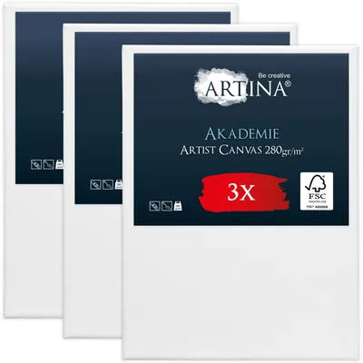 Immagine prodotto di Telaio Artina con tela Academy, 90x120 cm, set da 3 pezzi