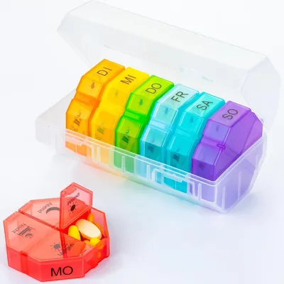 Produktbild von Tablettenbox 7 Tage Medikamentenbox 28 Extra Groß Fächer Organizer Pillendose