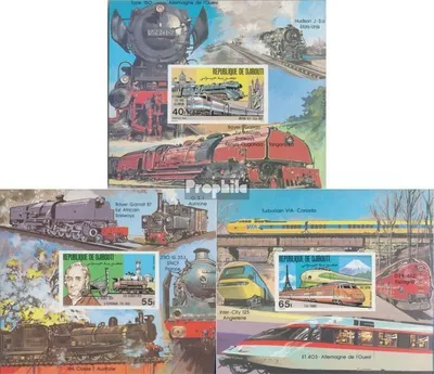 Produktbild von Briefmarken Dschibuti 1981 Mi Block36B-Block38B (kompl.Ausg.) postfrisch George Stephenson