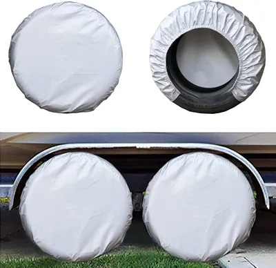 Produktbild von Radschutzhülle, 4 Stück 27"-29" Universal Silver Wheel Tire Bag Schutzkappe, wasserdicht Reifenabdeckungen, passend für Anhänger, Wohnmobil, SUV, LKW und viele Fahrzeuge