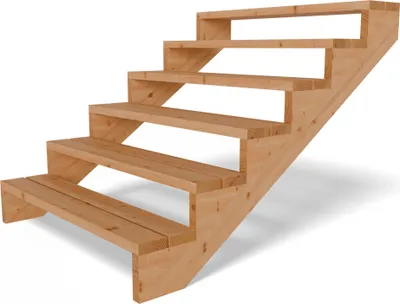 Produktbild von Terrassentreppe aus Lärche Treppe Stufen Wangentreppe Breite Größe: 6-stufig Breite: 120 cm