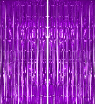Produktbild von 2x Lametta Vorhang - lila - 91x244 cm