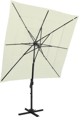 Produktbild von Hommie Sonnenschirm mit Aluminium-Mast 4-lagig Sandfarben 250x250 cm