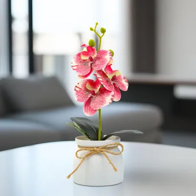 Produktbild von Künstliche Pflanze - Heimdekoration - Orchidee - Rosa - 20 x 9 cm 1 Stück [11889A]