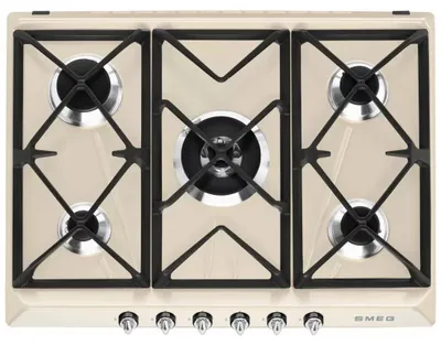 Zdjęcie produktu dla Smeg Victoria SR975PGH, Kremowy, Wbudowany, 68.5 cm, Gaz, Emaliowany, 5 stref(y)
