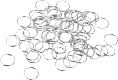 Productafbeelding van Dubbele lussen splitringen - Kleine sleutelringen - Sleutels organiseren - Sterk koolstofstaal - 120 stuks 12 mm - Zilverkleurig