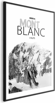 Immagine prodotto di Poster del Monte Bianco 60x90 cm con cornice nera con margine
