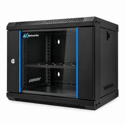 Zdjęcie produktu dla AX Networks Szafa Rack 19" 9U Sieciowa Serwerowa do Montażu na Ścianie lub Stojąca 530 × 400 × 500 mm Czarna
