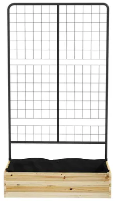 Obrázok produktu pre Vyvýšený záhradný box s oporou | Farba: prírodné drevo | Rozmery: 38 x 80 x 145 cm
