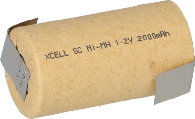 Immagine prodotto di XCell batteria ricaricabile Sub-C 1,2V 2000mAh X2000SCR Ni-MH involucro di cartone alta corrente Z etichetta a saldare