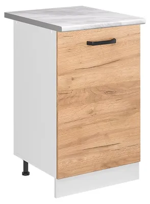 Zdjęcie produktu dla Szafki kuchenne Vicco R-Line Dąb goldkraft/Biały 50 cm blat roboczy Marmur, Model 70090