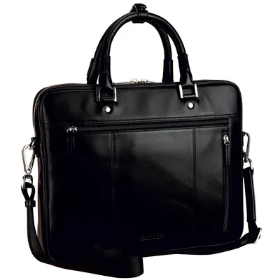 Image de LEONHARD HEYDEN Cuir mallette sac d'ordinateur portable pour ordinateur portable Montreal Briefcase 1 Compartment Black noir