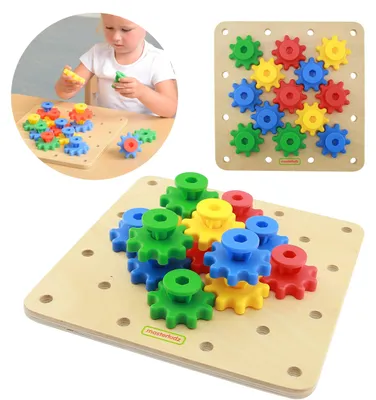 Produktbild von Masterkidz Gears Bauen Sie Ihr eigenes Mechanismus-Montessori-Brett