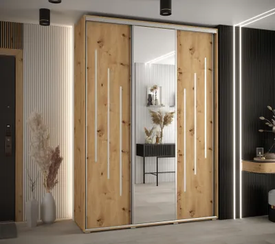 Produktbild von Kleiderschrank ASIRI 9 - 170/45 cm, Artisan-Eiche / Silber