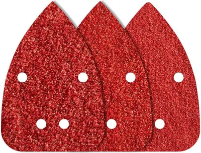 Image de Pack 10 Feuilles Abrasives Adhesives, Corindon, Grain 80, 120 Et 240, Perforées, 96x136mm 1756000 Wolfcraft