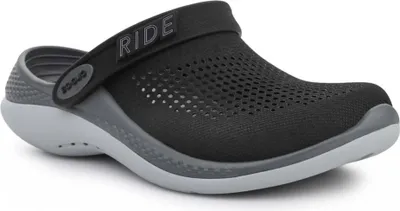 A single black and gray Crocs Lite Ride 360 Clog is shown from a side angle on a white background.