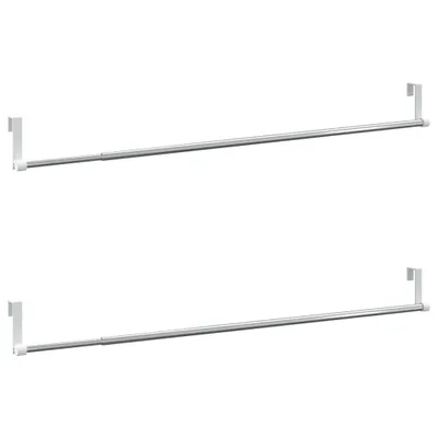 Zdjęcie produktu dla Karnisze, 2 szt., biało-srebrne, 60-105 cm, aluminium