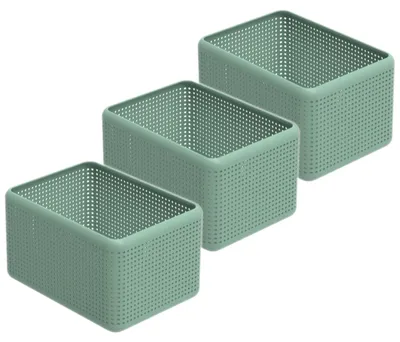 Produktbild von Rotho 3er Set Dekoboxen 13 L Madei - Organizer je 32,6 x 23,8 x 18,8 cm - Kunststoffboxen Stapelbehälter Aufbewahrung