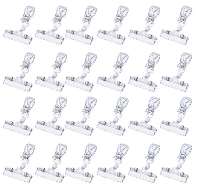 Image de 25 clips en plastique pivotants pour affiches - Support d'exposition