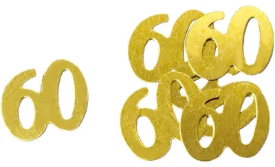 Produktbild von PaperStyle 46005 Konfetti Zahl 60 - 10 g, ca. 15 mm, gold