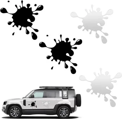 Produktbild von Autoaccessoires - Selbstklebende Sticker für Lackflecken - Universelle Außenspiegelabdeckung - Für Autos, LKWs und Motorräder - Schwarz und Weiß - 4 Stück