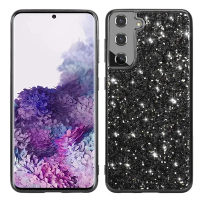 Immagine prodotto di Custodia protettiva per Samsung Galaxy S22 Ultra 5G con effetto glitterato, colore: nero