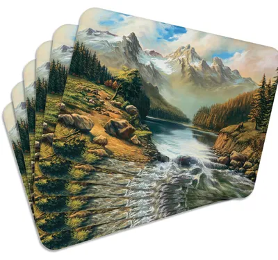 Produktbild von MG Design Set aus 6 Kork-Platzsets - Ford - 30 x 40 cm - hitzebeständig & abwischbar, mit Korkrückseite