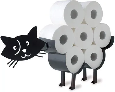 Produktbild von Toilettenpapierhalter Schwarz Katze