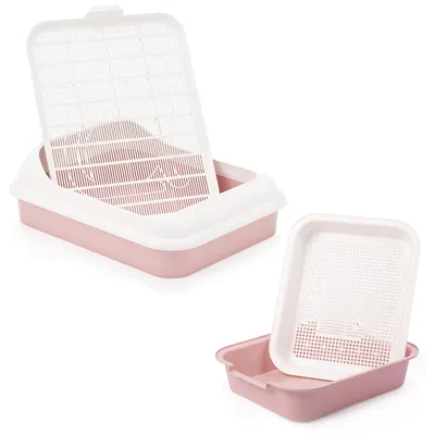 Produktbild von Set Katzentoilette mit Reinigungssieb und Erste Schalentoilette für Kätzchen Katzenbabys Kaninchen Katzenklo Reinigungssieb