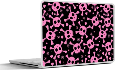Produktbild von MuchoWow® Laptop Aufkleber Sticker Cover Mädchen - Piraten - Rosa - Muster - Mädchen - Kind - Kinder 30x21 cm - Sticker für Laptop - Selbstklebend