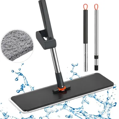 Obrázek produktu pro Plochý Mop S Mikrovláknem, Teleskopický Žděmač, Otočný, Savý, Na Podlahy
