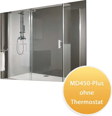 Produktbild von Sundirect MD450-Plus Badezimmer Infrarot Heizspiegel 60x85cm mit 450W inkl. Wandhalterung - Anti Beschlag Speigelheizung Heizung Infrarotpaneel Gäste WC Infrarotheizung Badezimmerspiegel