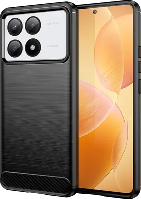 Produktbild von Hülle für Xiaomi Poco X6 Pro/Redmi K70E Carbon-Faser Weich TPU Silikon Stoßfest Handyhülle Schwarz
