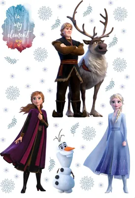 Zdjęcie produktu dla Disney Naklejka na ścianę Mrożony niebieskim,brązowymIfioletowym - 600168 - 65 x 85 cm